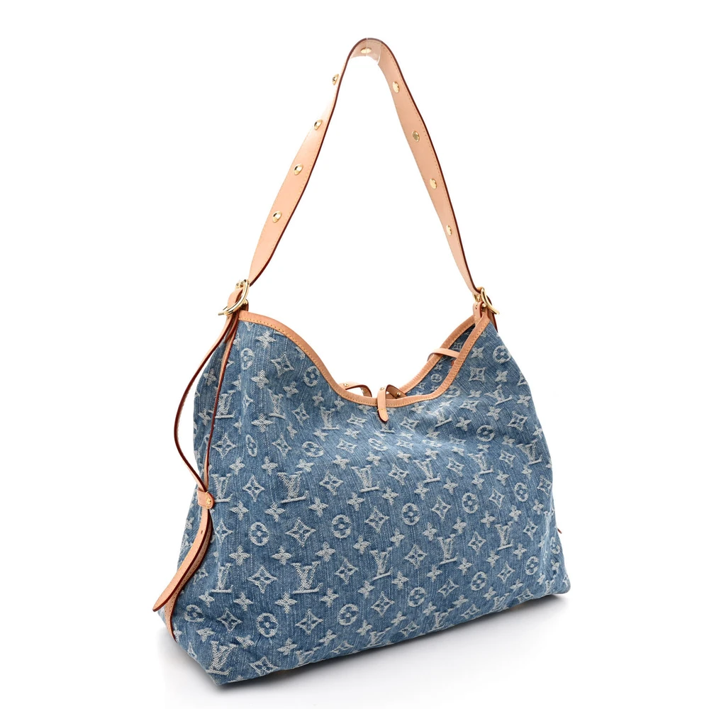 CarryAll MM Super Clone Blue Monogram Denim Canvas Everyday Tote Bag - Image 7
