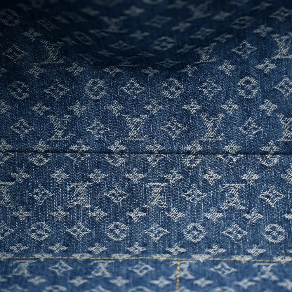 CarryAll MM Super Clone Blue Monogram Denim Canvas Everyday Tote Bag - Image 4