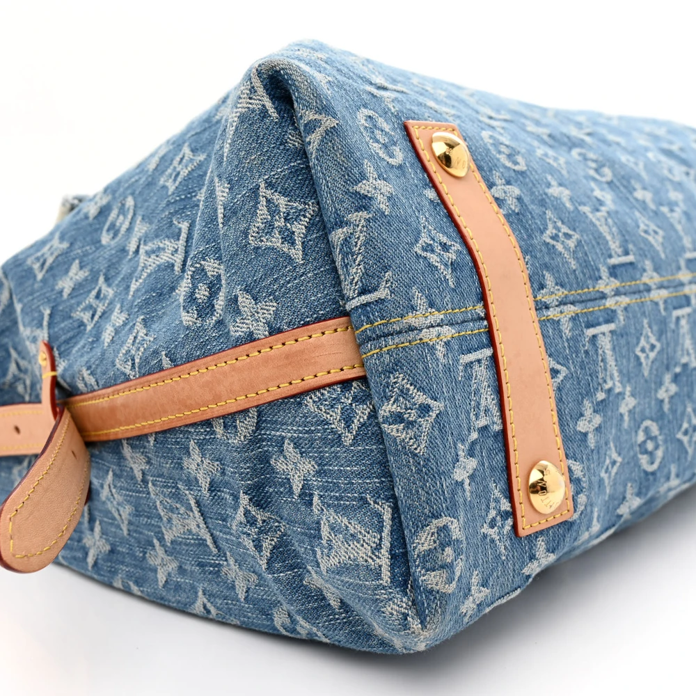 CarryAll MM Super Clone Blue Monogram Denim Canvas Everyday Tote Bag - Image 2