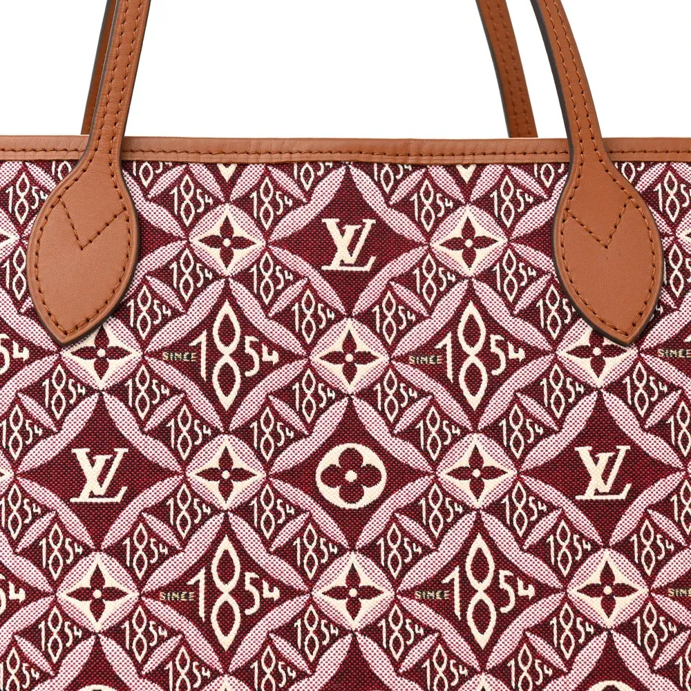 Neverfull MM Super Clone Bordeaux Jacquard Monogram Shoulder Bag Pochette - Image 2