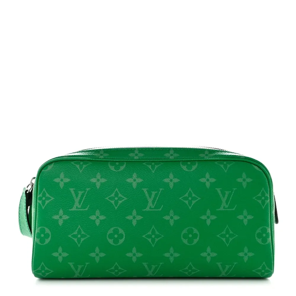 Dopp Kit 1:1 Replica Taigarama Green Monogram Leather Travel Pouch