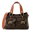 Manhattan NM Super Clone Caramel Monogram Canvas Gold Hardware Handbag