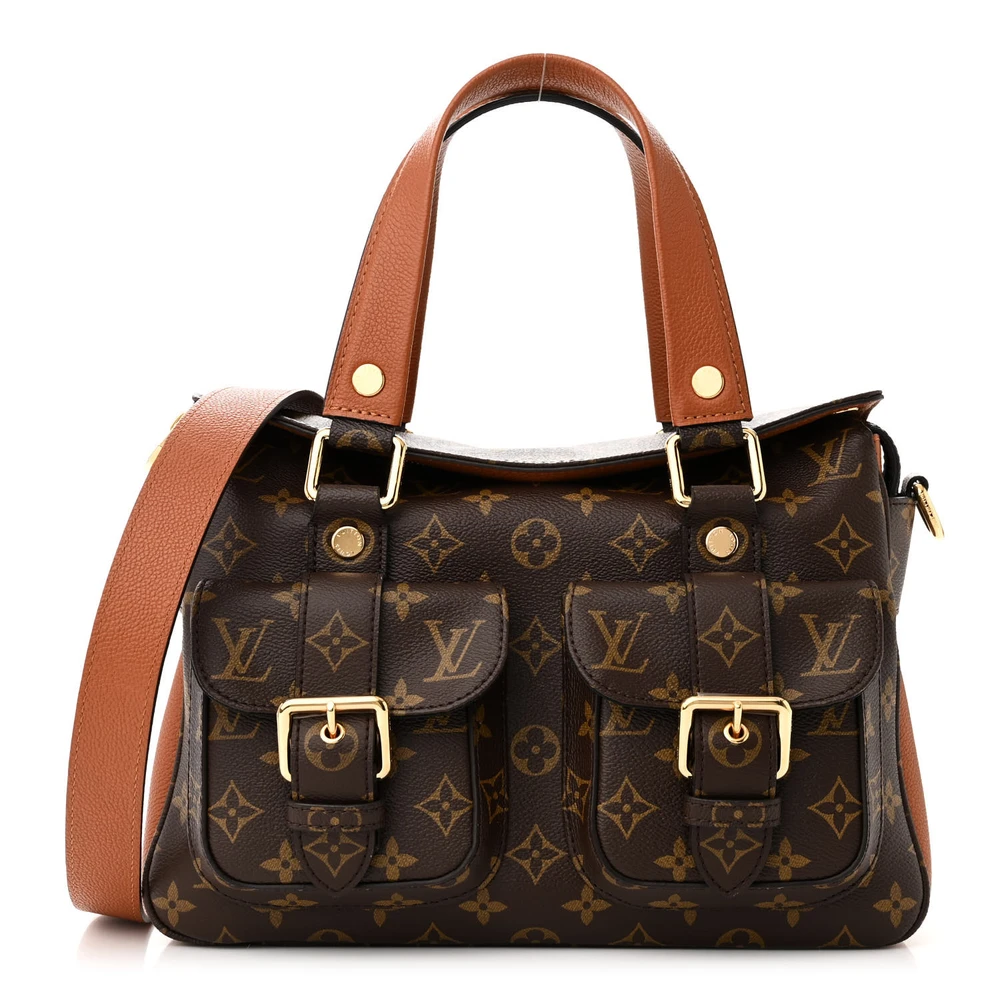 Manhattan NM Super Clone Caramel Monogram Canvas Gold Hardware Handbag