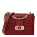 Dauphine MM 1:1 Replica Cherry Berry Smooth Calfskin Leather Gold Hardware Shoulder HandBag