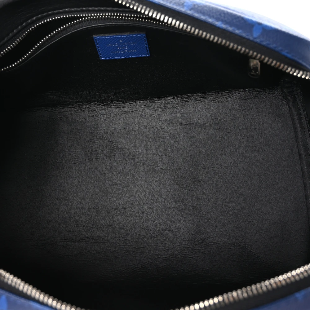 Dopp Kit Toilet Pouch PM Super Clone Cobalt Taigarama Leather Silver Hardware Pouch - Image 4