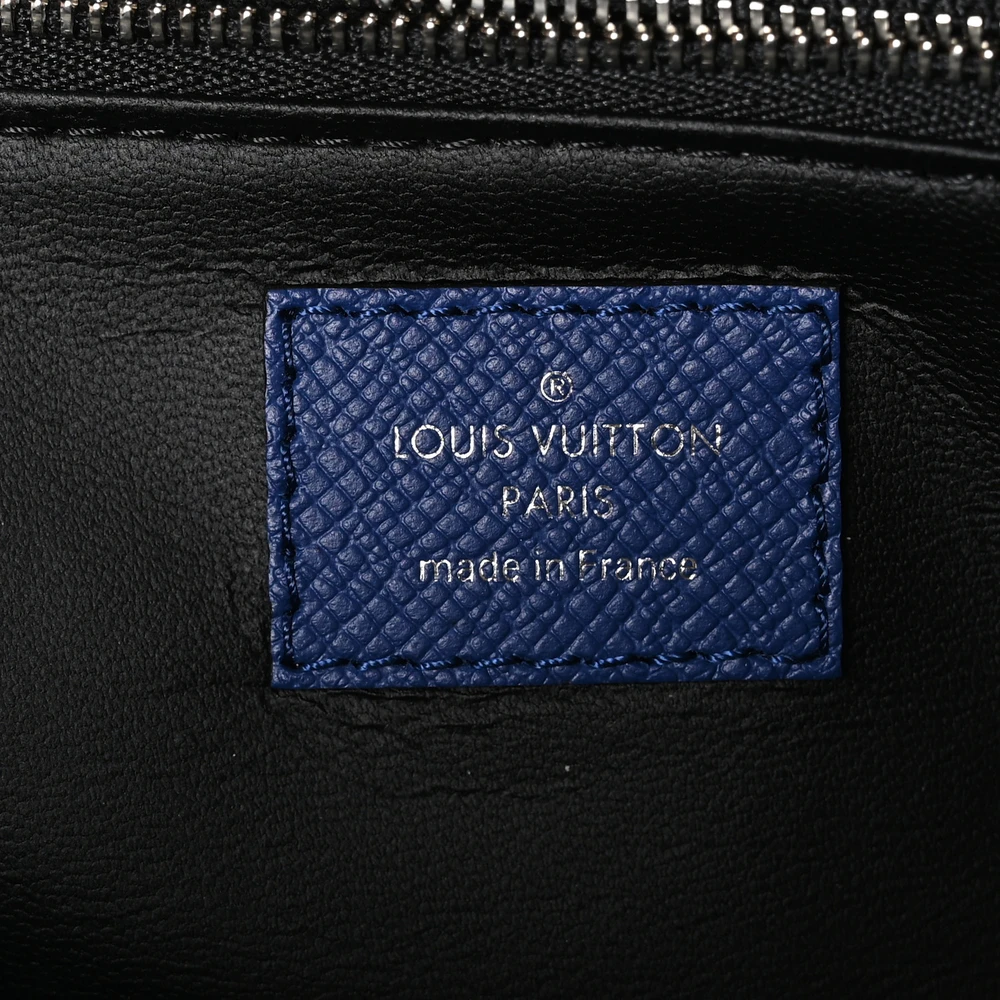 Dopp Kit Toilet Pouch PM Super Clone Cobalt Taigarama Leather Silver Hardware Pouch - Image 3
