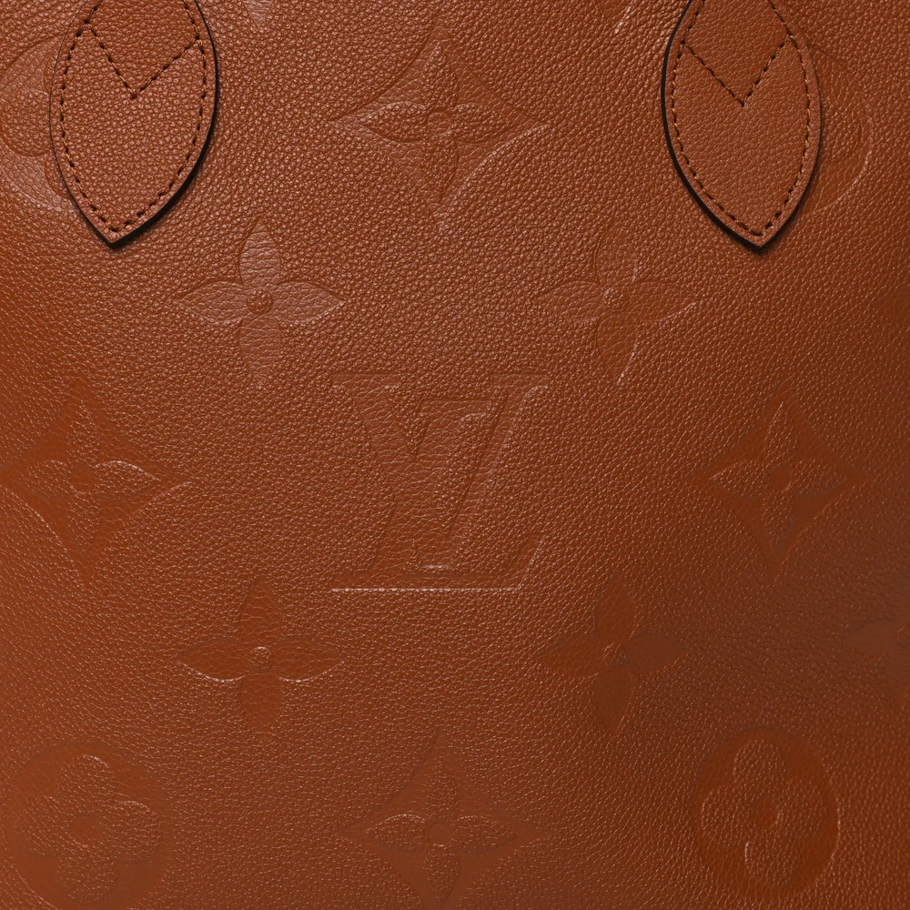 Neverfull MM Super Clone Cognac Empreinte Monogram Giant Leather Gold Hardware Tote Bag - Image 5