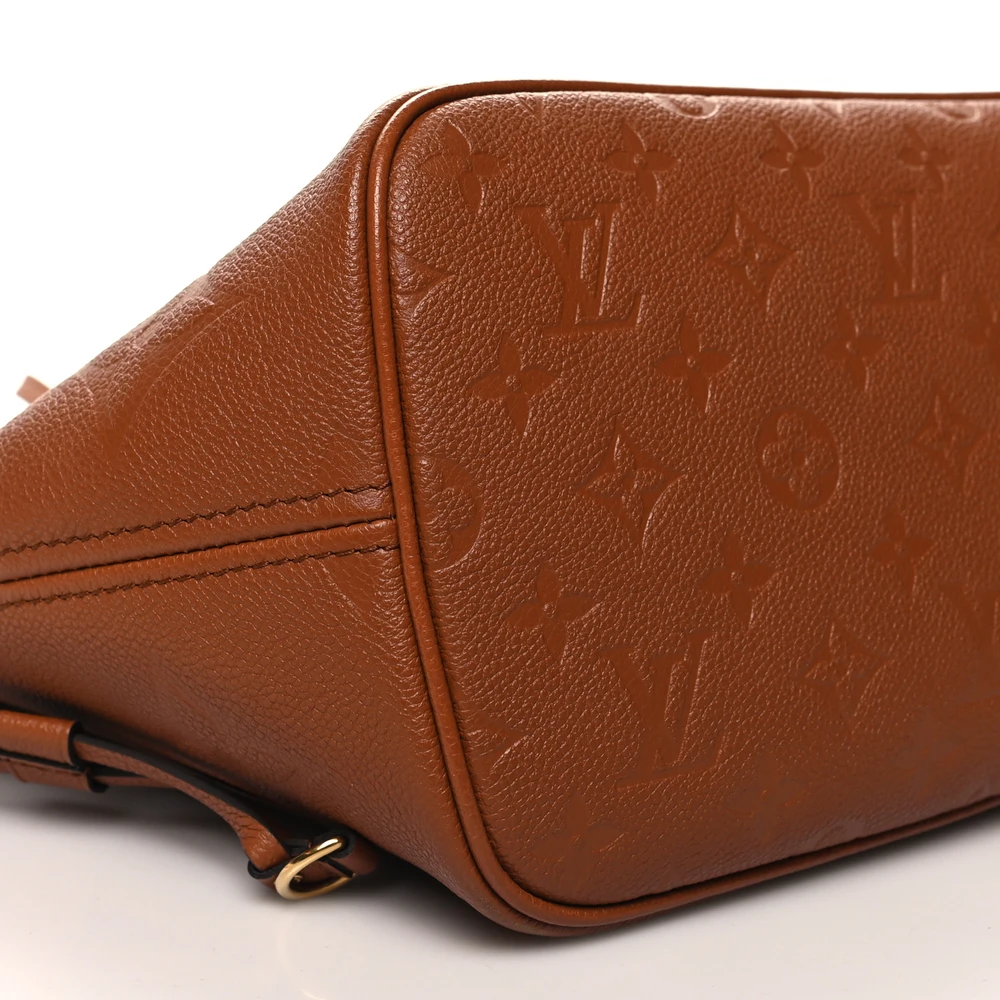 Neverfull MM Super Clone Cognac Empreinte Monogram Giant Leather Gold Hardware Tote Bag - Image 2