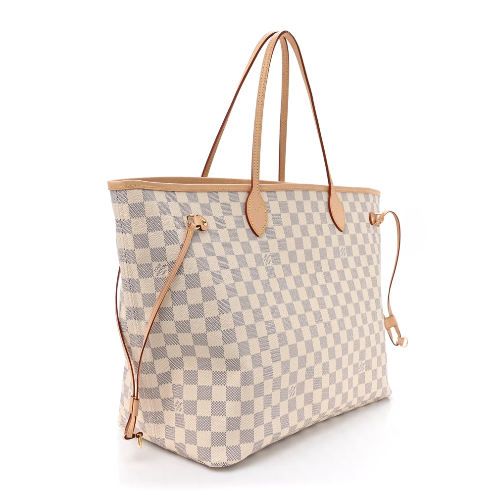 Neo Neverfull GM Super Clone Damier Azur Canvas Beige Interior Gold Hardware Tote Handbag - Image 7