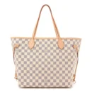 Neverfull MM 1:1 Replica  Damier Azur Checkered Canvas Tote Bag