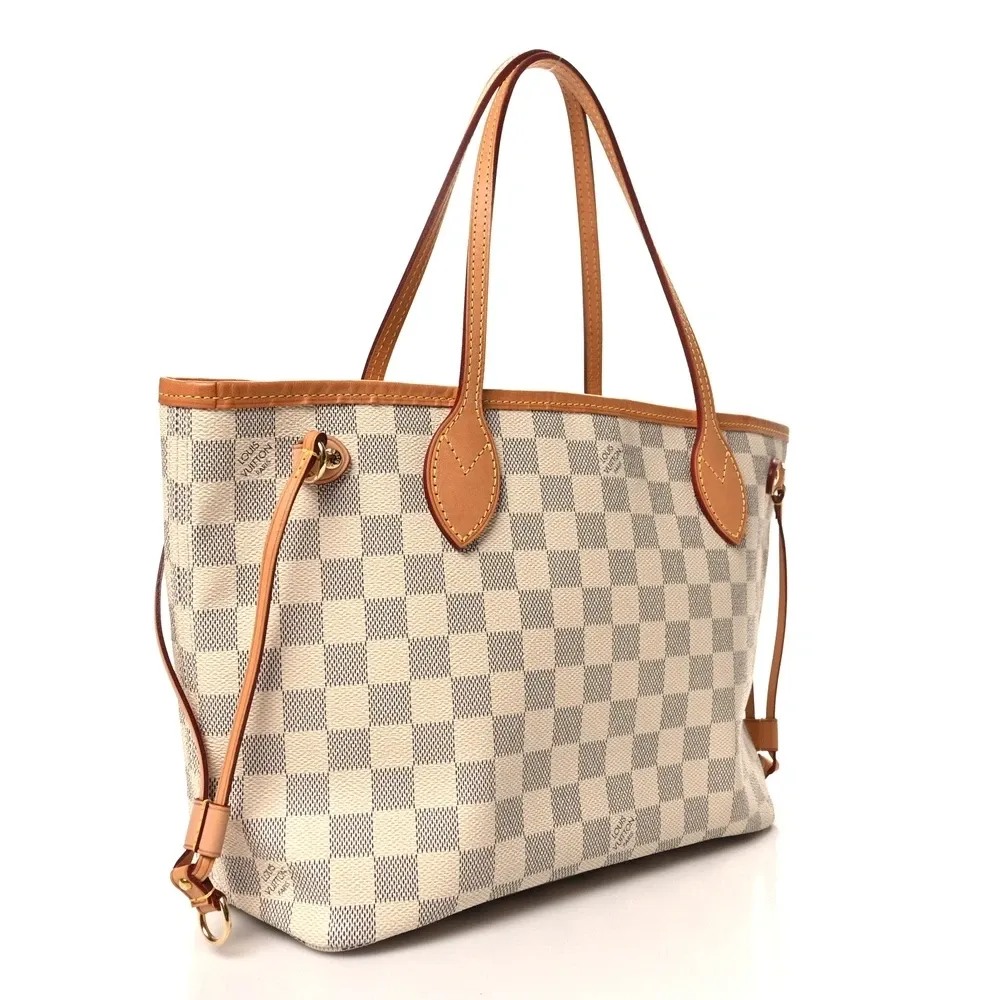 Neverfull PM 1:1 Replica Damier Azur Checkered Canvas Shoulder Bag - Image 8