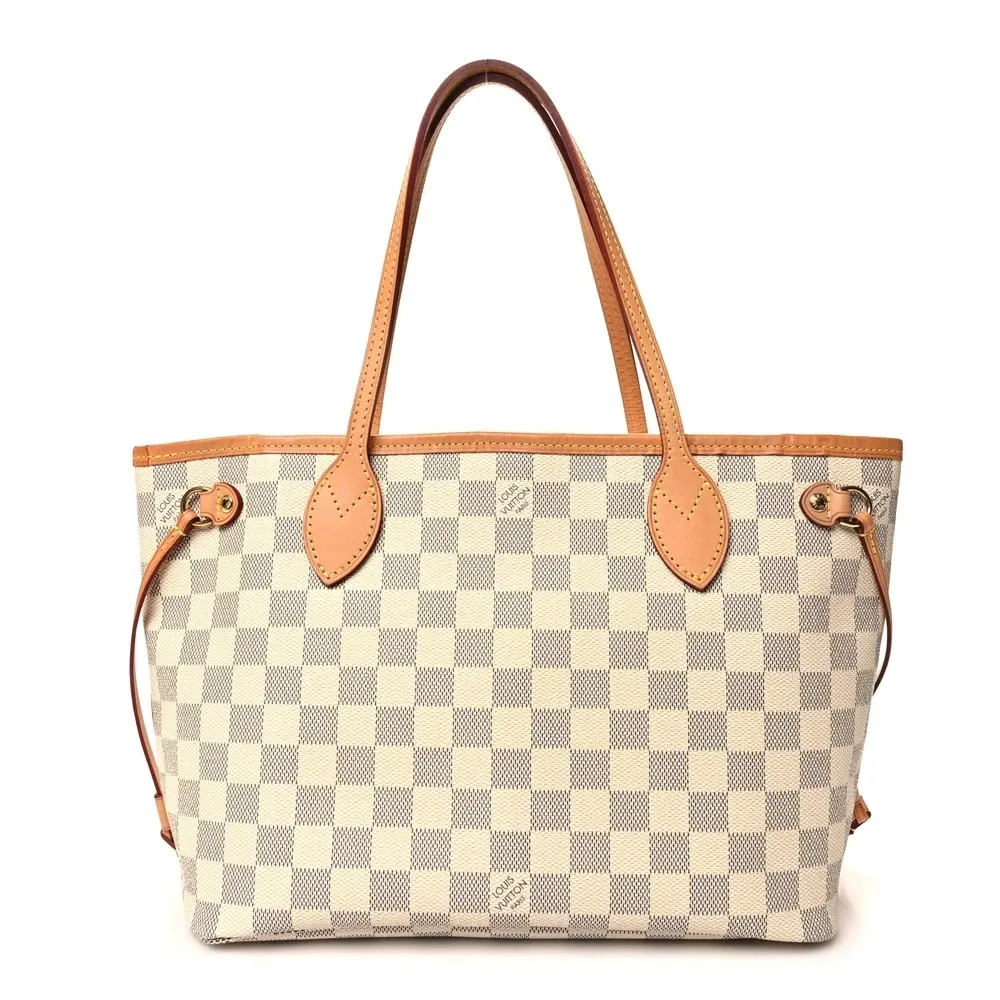 Neverfull PM 1:1 Replica Damier Azur Checkered Canvas Shoulder Bag