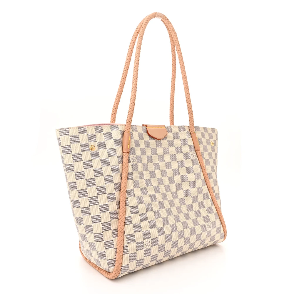 Propriano Super Clone Rose Ballerine Damier Azur Canvas Gold Hardware Tote Bag - Image 8
