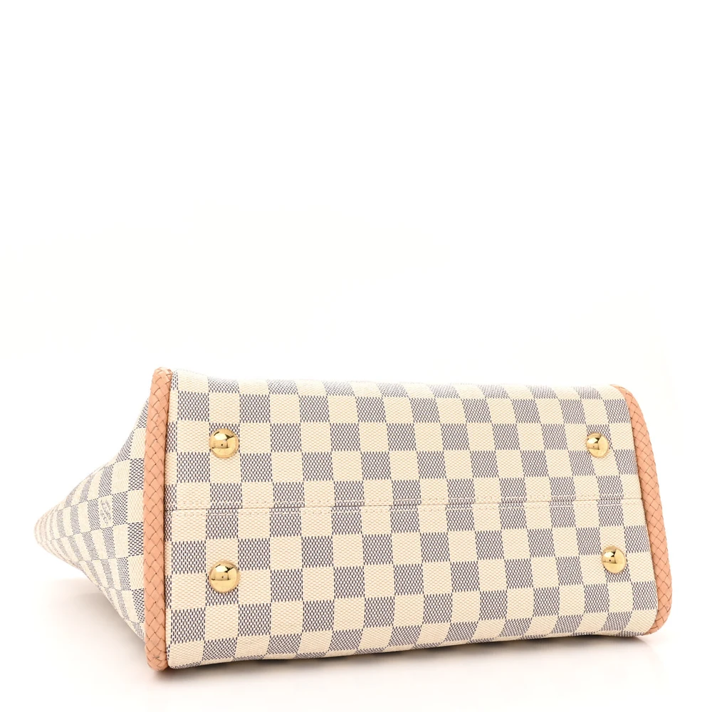 Propriano Super Clone Rose Ballerine Damier Azur Canvas Gold Hardware Tote Bag - Image 7