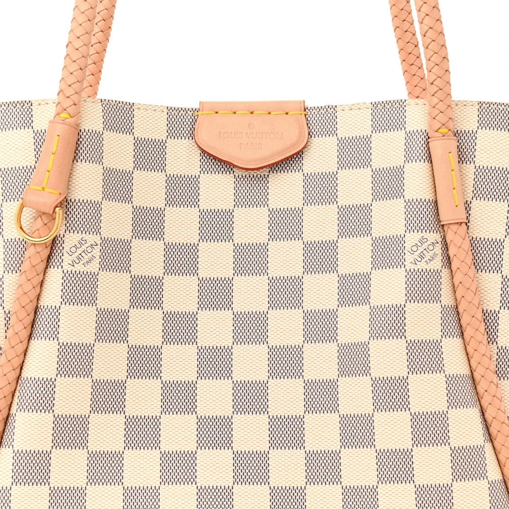 Propriano Super Clone Rose Ballerine Damier Azur Canvas Gold Hardware Tote Bag - Image 6