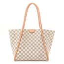 Propriano Super Clone Rose Ballerine Damier Azur Canvas Gold Hardware Tote Bag