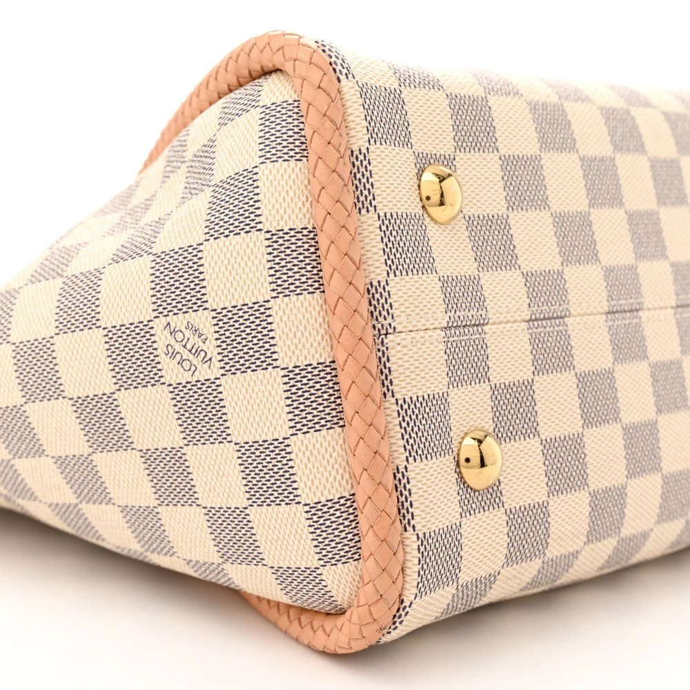 Propriano Super Clone Rose Ballerine Damier Azur Canvas Gold Hardware Tote Bag - Image 2