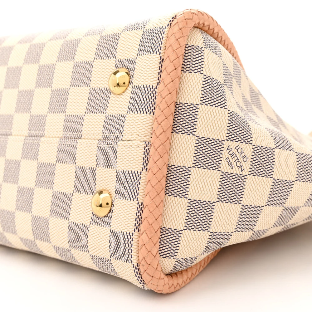 Propriano Super Clone Rose Ballerine Damier Azur Canvas Gold Hardware Tote Bag - Image 9