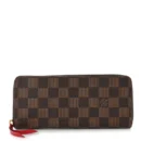 Damier Ebene Clemence Wallet 1:1 Replica Cherry Canvas Gold Hardware