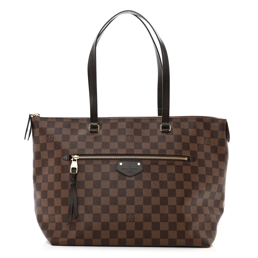Lena MM Super Clone Damier Ebene Canvas Gold Hardware Shoulder Bag