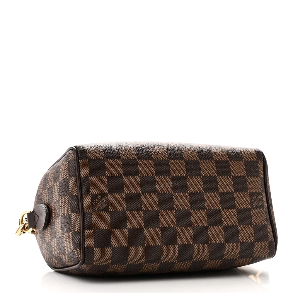 Speedy Bandoulière 20 Super Clone Brown Damier Ebene Canvas Gold hardware HandBag - Image 6