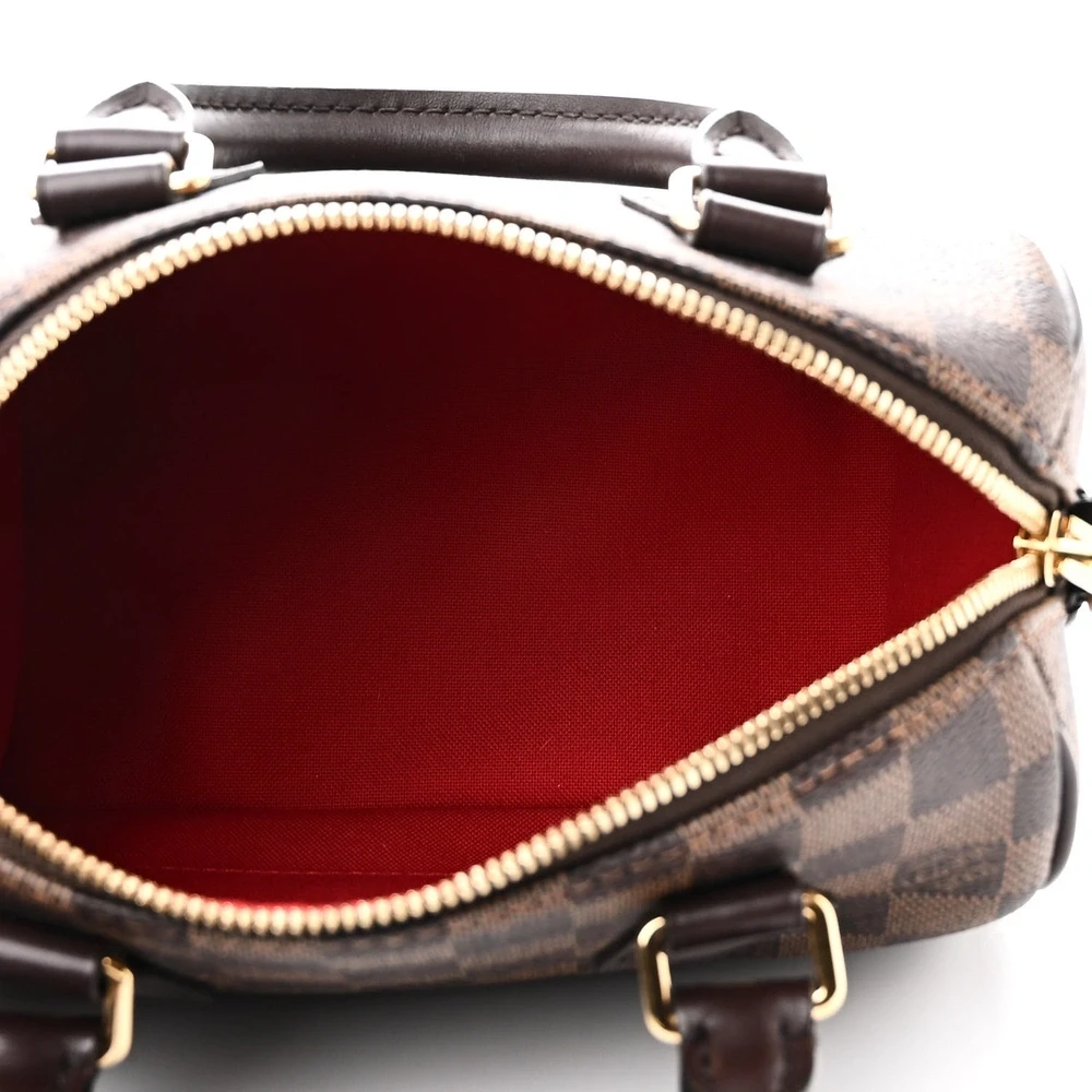 Speedy Bandoulière 20 Super Clone Brown Damier Ebene Canvas Gold hardware HandBag - Image 3