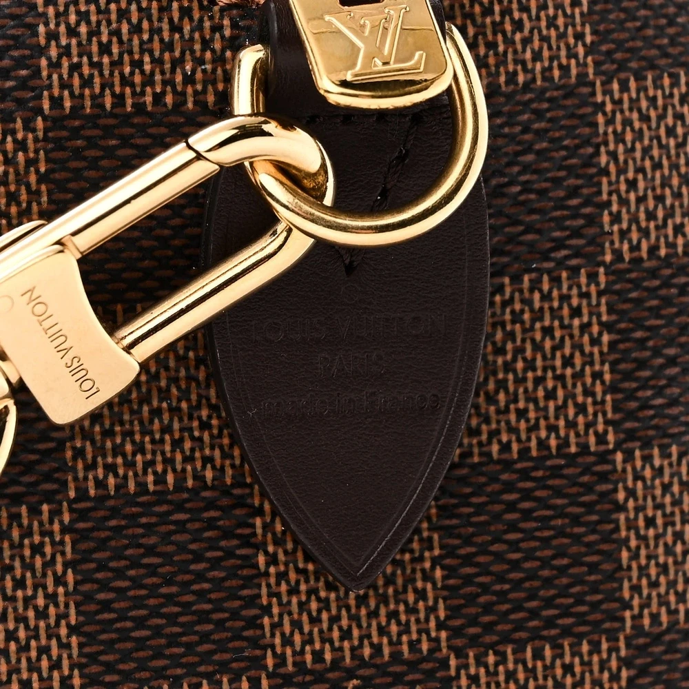 Speedy Bandoulière 20 Super Clone Brown Damier Ebene Canvas Gold hardware HandBag - Image 2