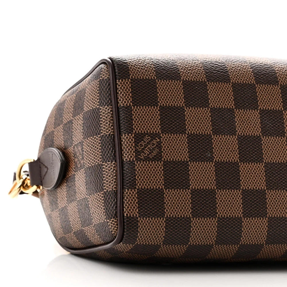 Speedy Bandoulière 20 Super Clone Brown Damier Ebene Canvas Gold hardware HandBag - Image 8
