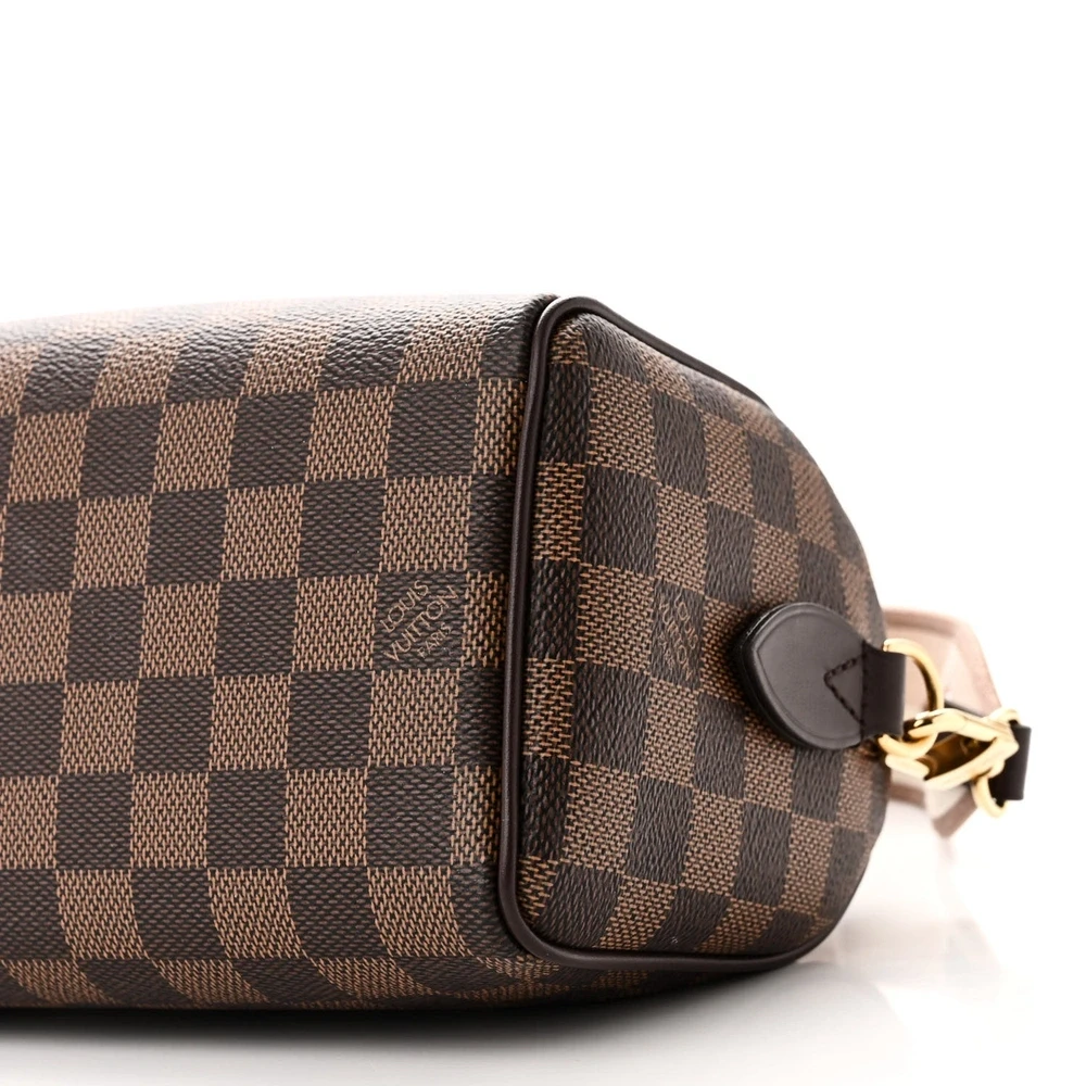 Speedy Bandoulière 20 Super Clone Brown Damier Ebene Canvas Gold hardware HandBag - Image 4
