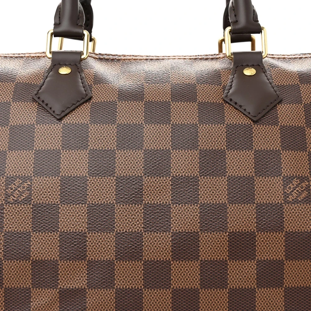 Speedy Bandoulière 30 Super Clone Damier Ebene Canvas Gold Hardware HandBag - Image 6