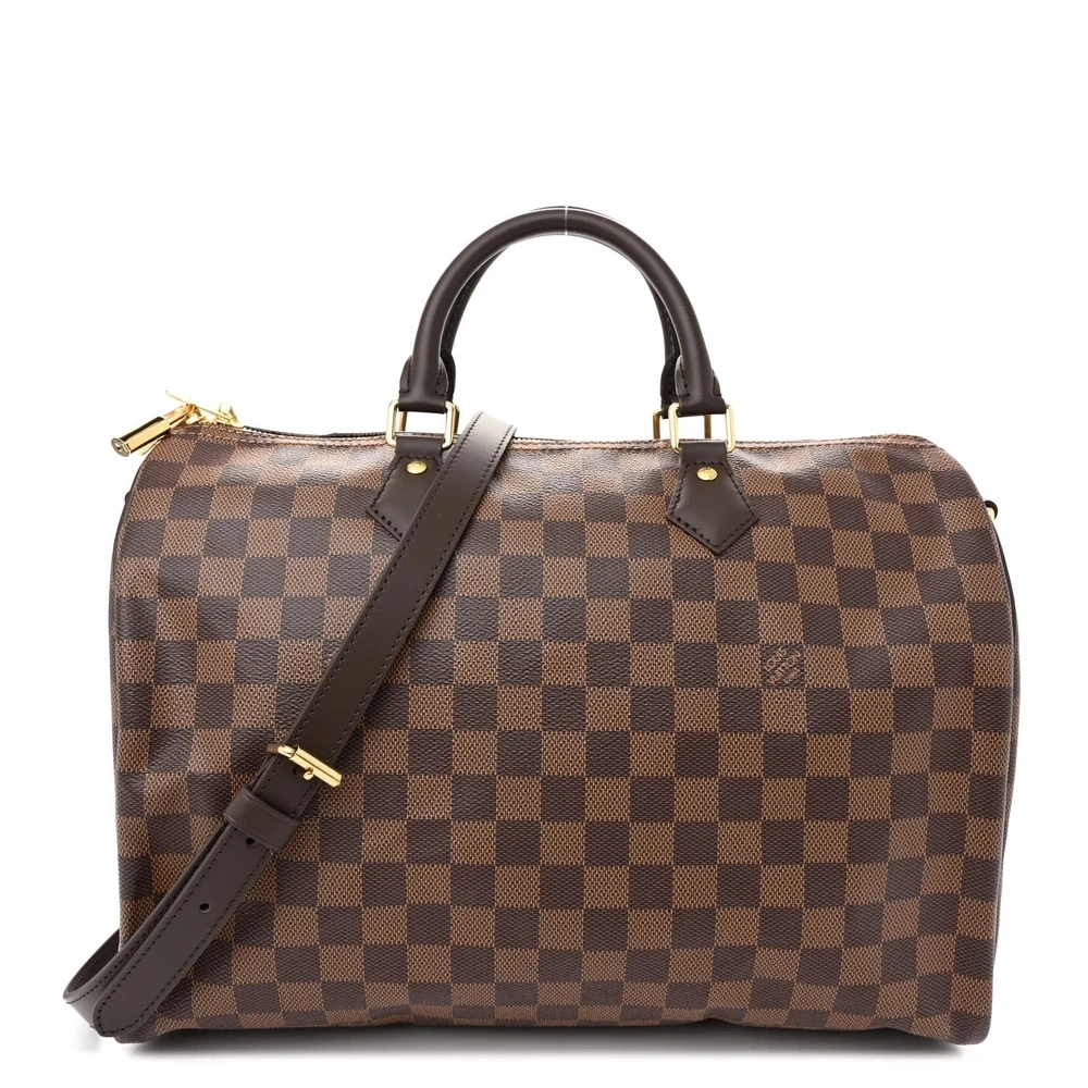 Speedy Bandoulière 30 Super Clone Damier Ebene Canvas Gold Hardware HandBag
