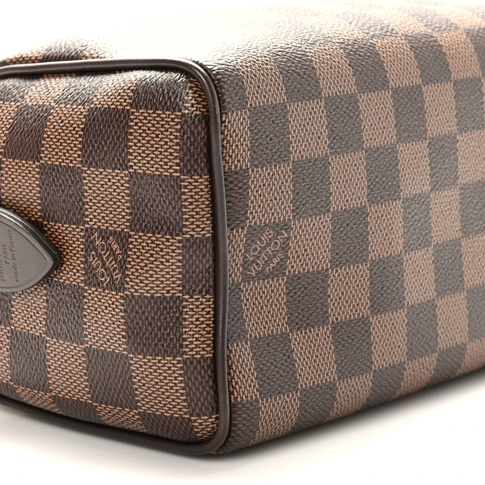 Speedy Bandoulière 20 1:1 Replica Damier Ebene Canvas Gold Hardware HandBag - Image 3