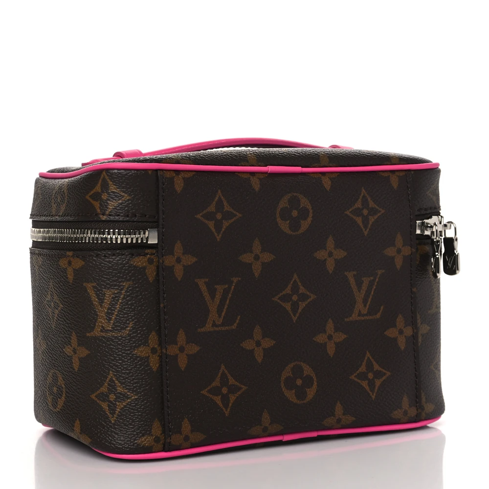 Nice Mini Super Clone Monogram Macassar Canvas Fuchsia Interior Travel Case - Image 7