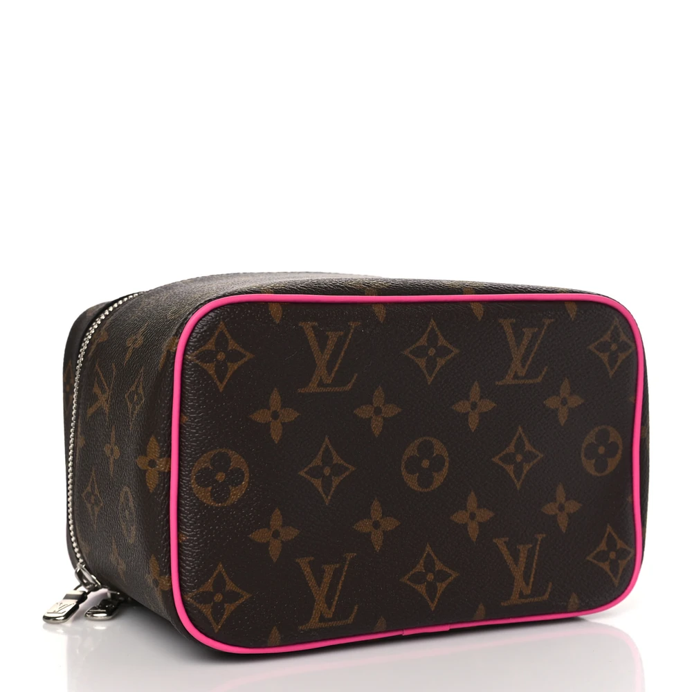 Nice Mini Super Clone Monogram Macassar Canvas Fuchsia Interior Travel Case - Image 6