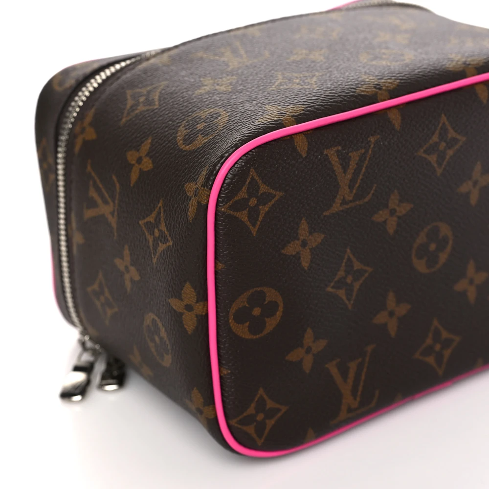 Nice Mini Super Clone Monogram Macassar Canvas Fuchsia Interior Travel Case - Image 2
