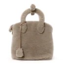 Pulsion Lockit  Super Clone Grey Shearling Leather Silver Hardware Tote HandBag