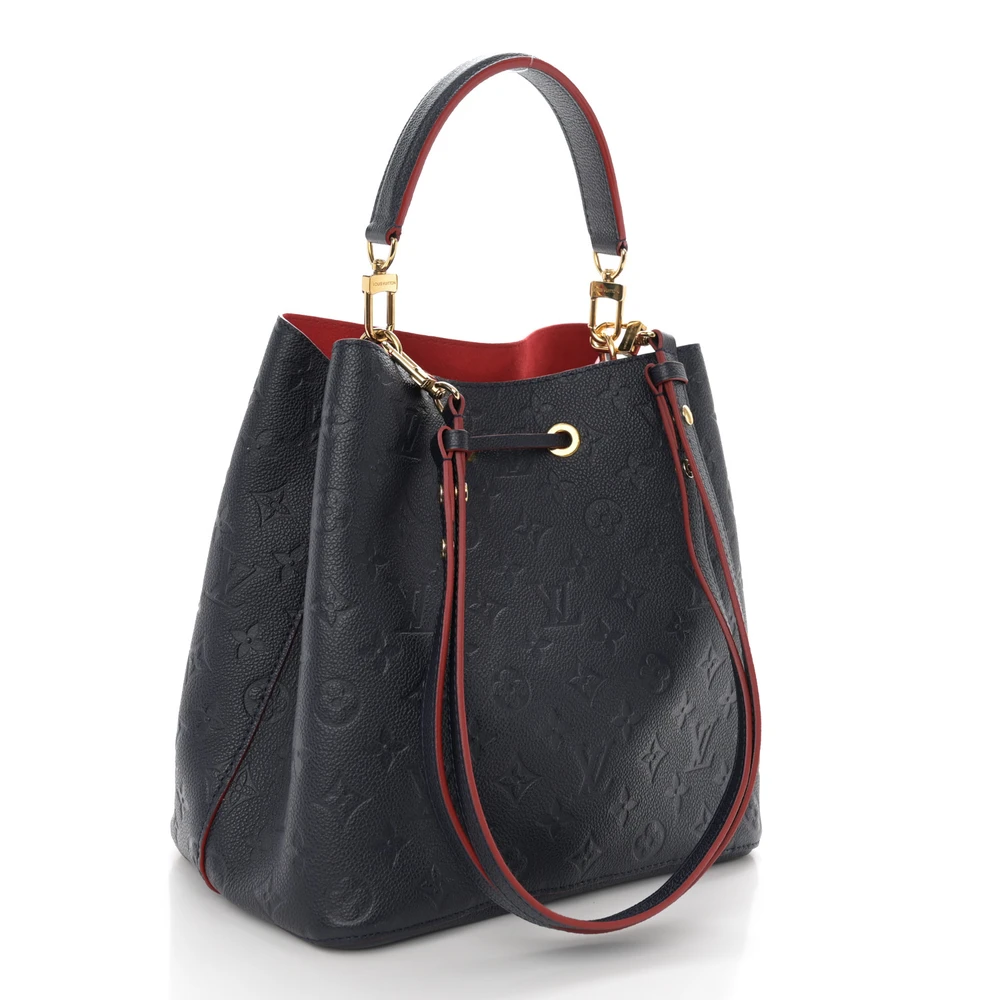 Top Quality Fake Louis Vuitton NéoNoé MM & BB Bucket Bag Marine Rouge - Image 8