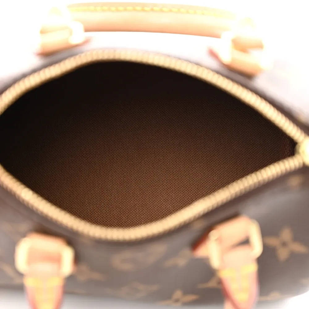 Nano Speedy BB Super Clone Monogram Canvas Mini Handbag Gold Hardware - Image 6
