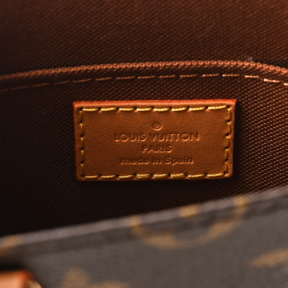 Petit Sac Plat 1:1 Replica Monogram Canvas Natural Leather Trim Gold Hardware Mini Tote Bag - Image 4