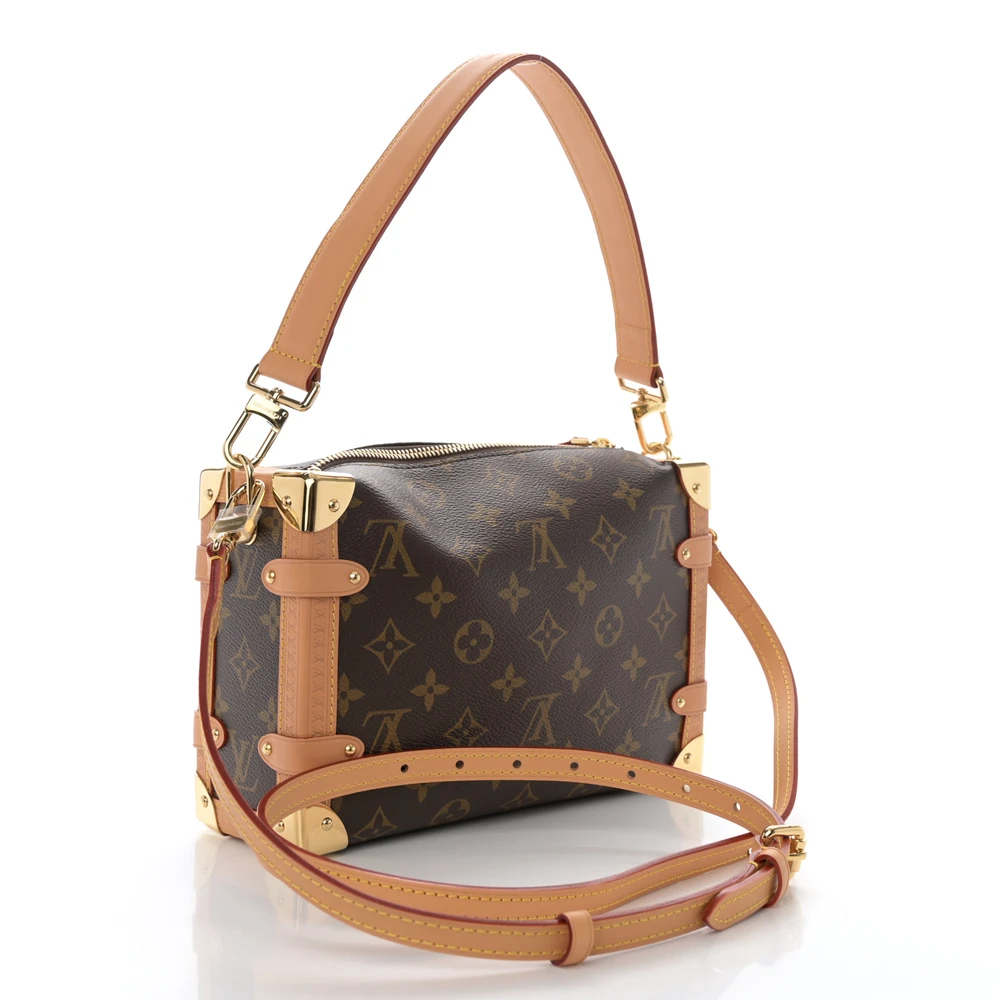 Side Trunk Super Clone Monogram Canvas Gold Hardware Crossbody Handbag - Image 9