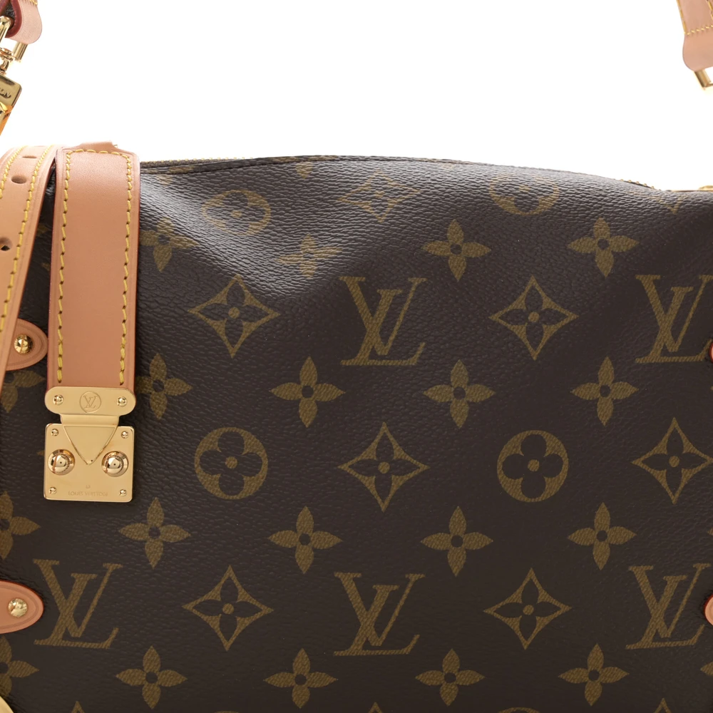 Side Trunk Super Clone Monogram Canvas Gold Hardware Crossbody Handbag - Image 7