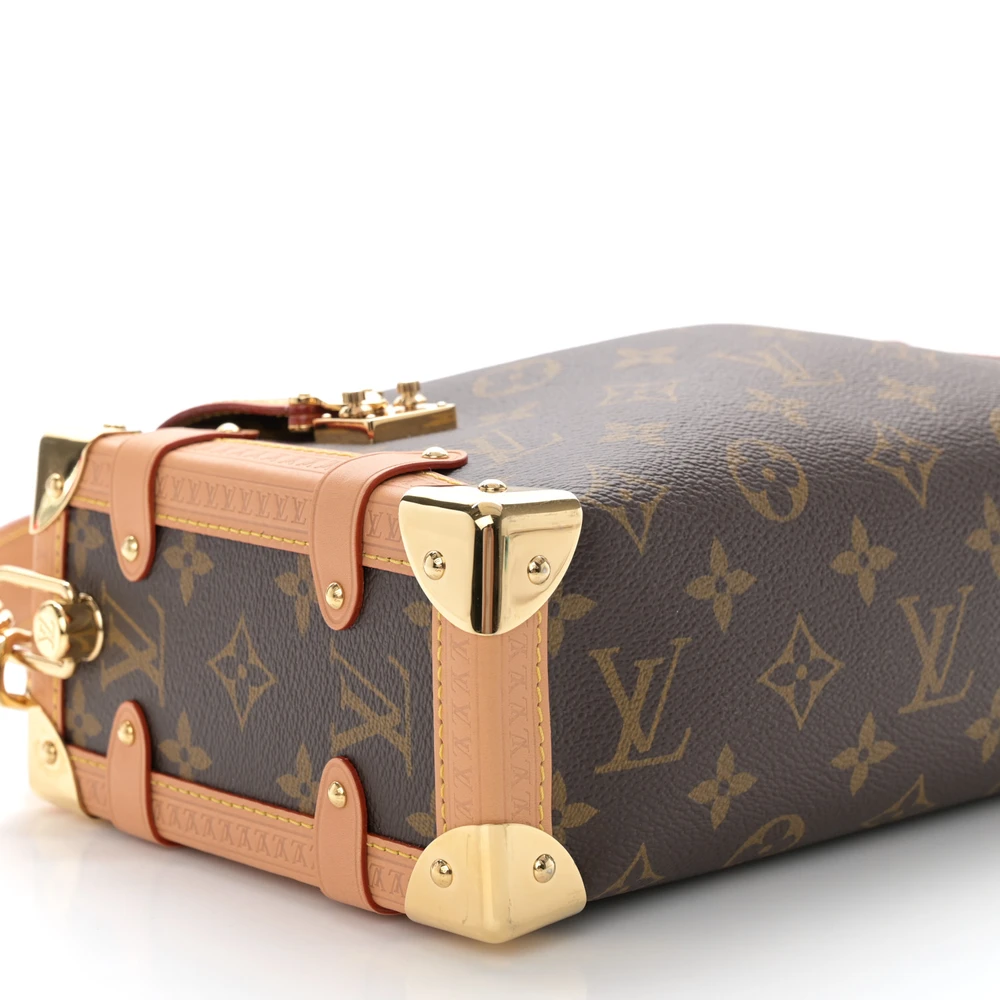 Side Trunk Super Clone Monogram Canvas Gold Hardware Crossbody Handbag - Image 3