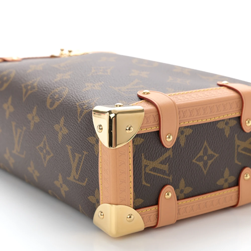 Side Trunk Super Clone Monogram Canvas Gold Hardware Crossbody Handbag - Image 2