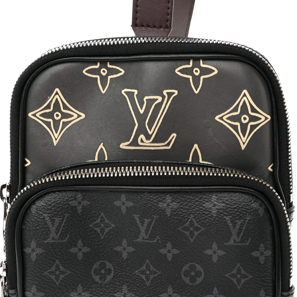 Amazone Sling Bag 1:1 Replica Monogram Eclipse Patchwork Canvas Crossbody Bag - Image 6