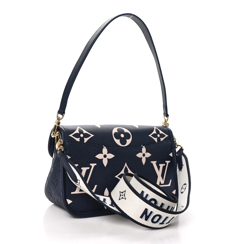 Diane 1:1 Replica Navy Cream Empreinte Giant Monogram Leather Bag - Image 8