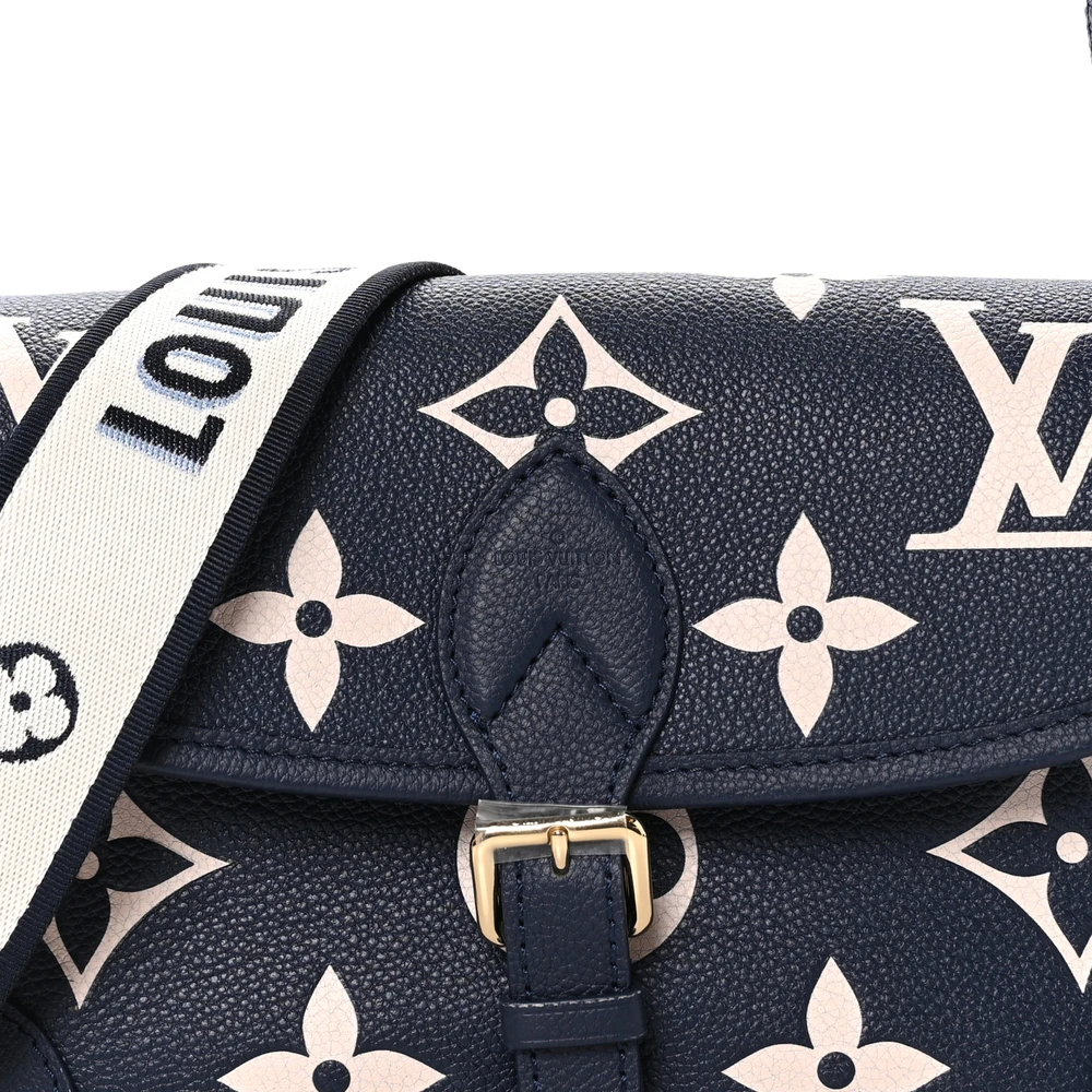 Diane 1:1 Replica Navy Cream Empreinte Giant Monogram Leather Bag - Image 6