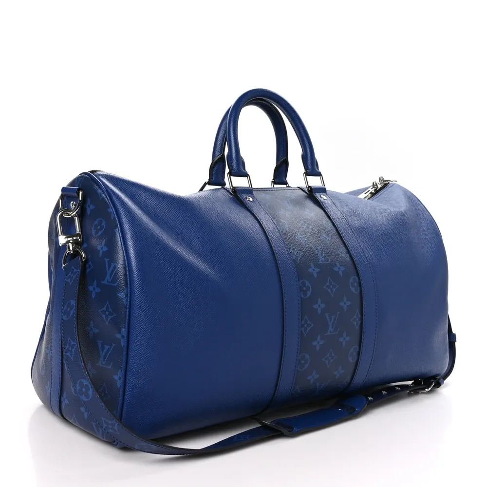 Keepall 50 - 1:1 Replica Pacific Blue Monogram Canvas Travel Duffle Bag - Image 4