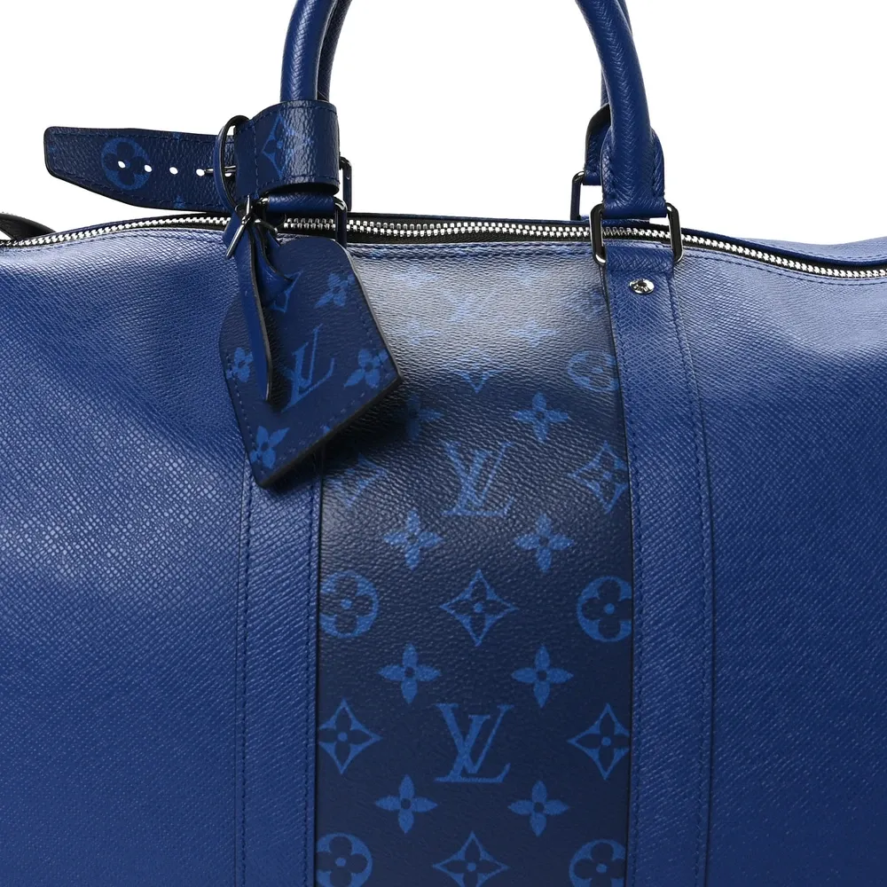 Keepall 50 - 1:1 Replica Pacific Blue Monogram Canvas Travel Duffle Bag - Image 9