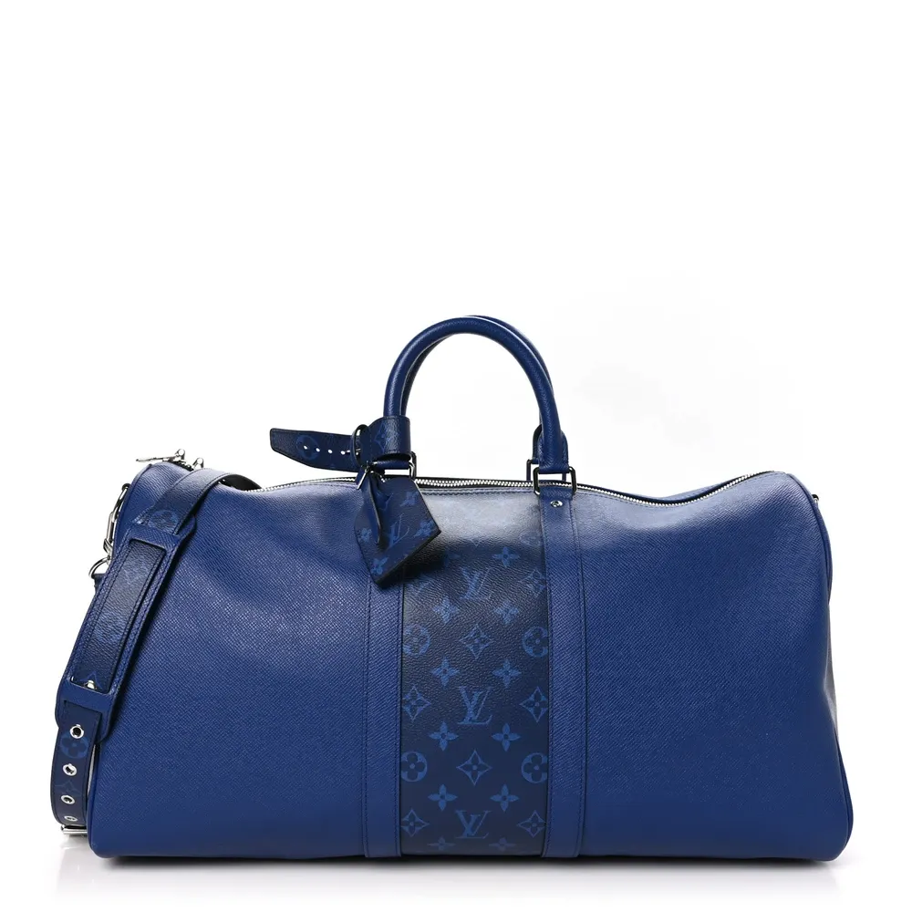 Keepall 50 - 1:1 Replica Pacific Blue Monogram Canvas Travel Duffle Bag
