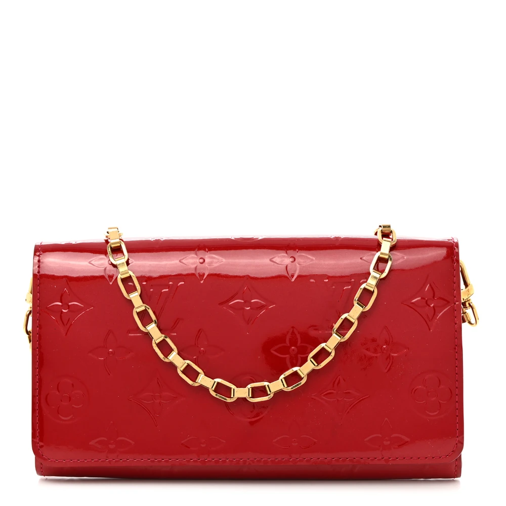 Chaine Wallet PM Super Clone Pomme D’Amour Vernis Leather With Gold Hardware